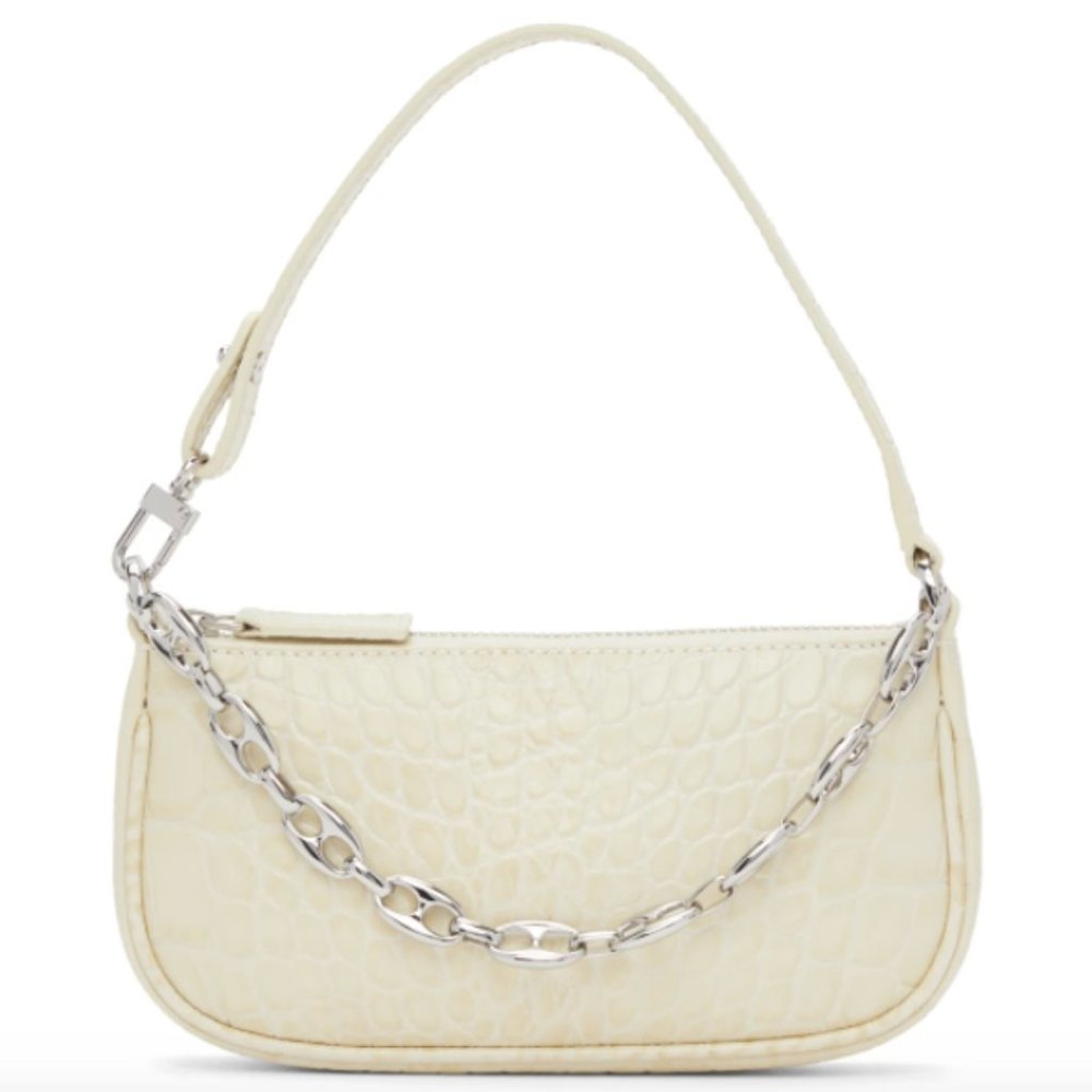 By Far Croc-Embossed Mini Rachel Bag